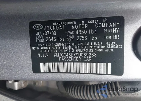 2009 Hyundai Genesis 3.8 из США, поврежденный, VIN KMHGC46EX9U069263